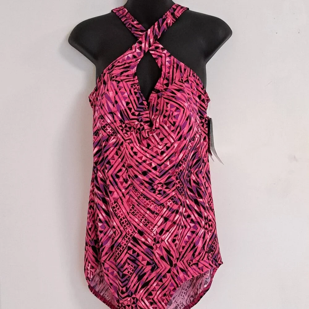 Swimsuits For All Aquabelle Pink & Purple One Piece Swimsuit NWT Size 20